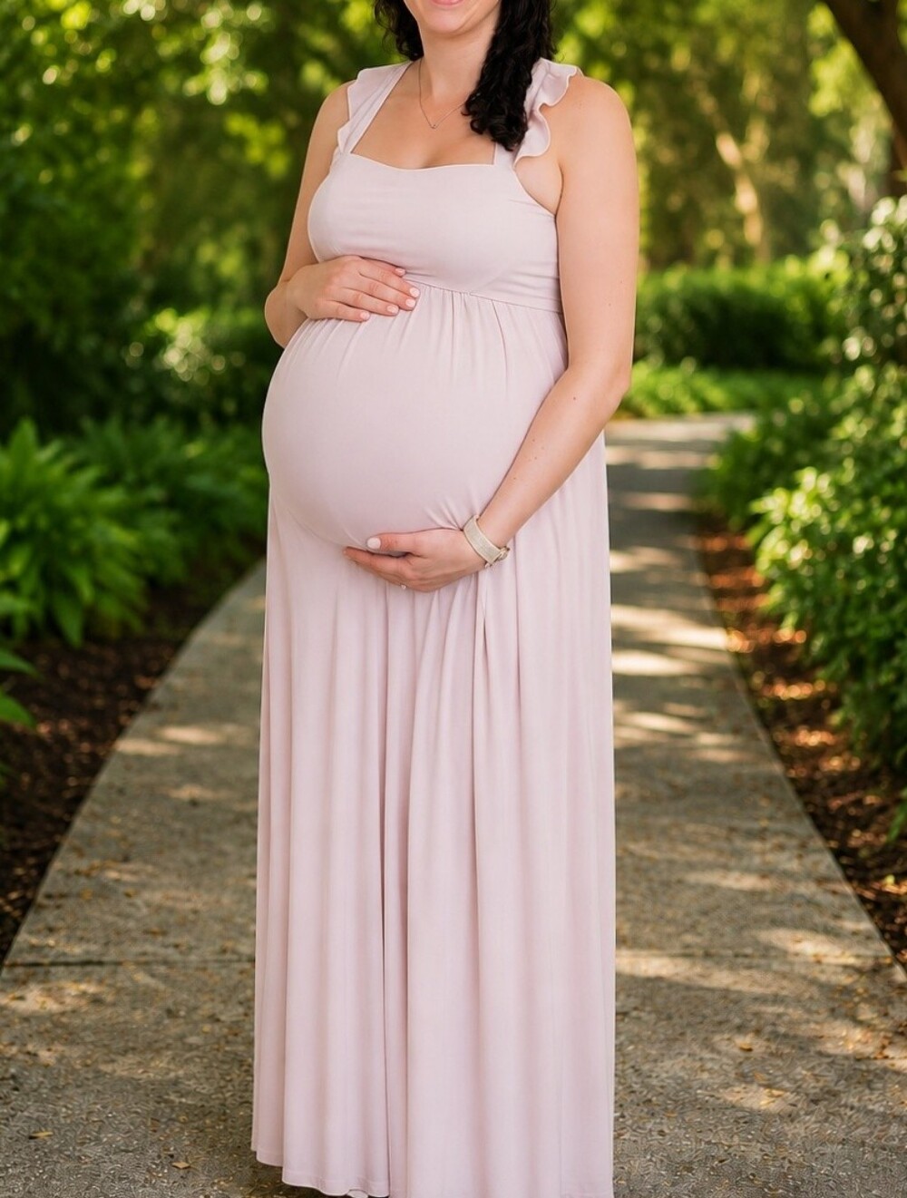 Show Me Your Mumu June Maxi Dress Dusty Blush Crisp L - Picture 6 of 8